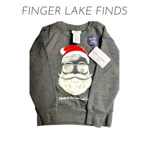 NWT Tommy Bahama Cool Santa Charcoal Christmas Sweatshirt, 4T